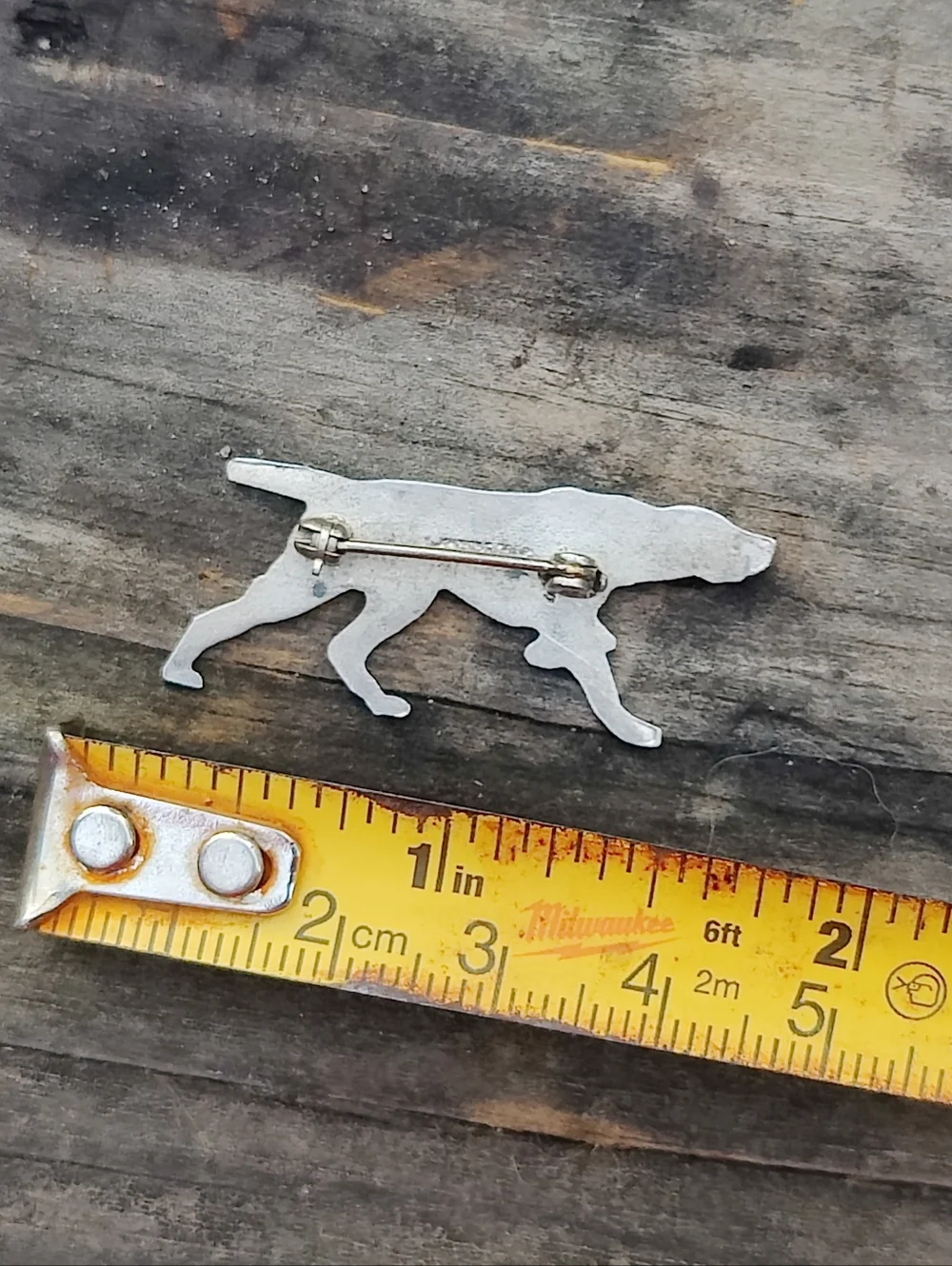 🐕 Vintage Sterling Silver Guilloche Enameled English Pointer Dog Pin - Picture 4 of 5